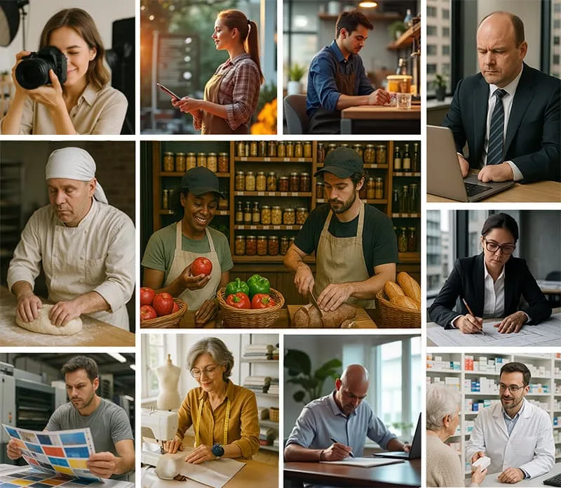 Personas emprendedoras con discapacidad en distintos oficios y sectores