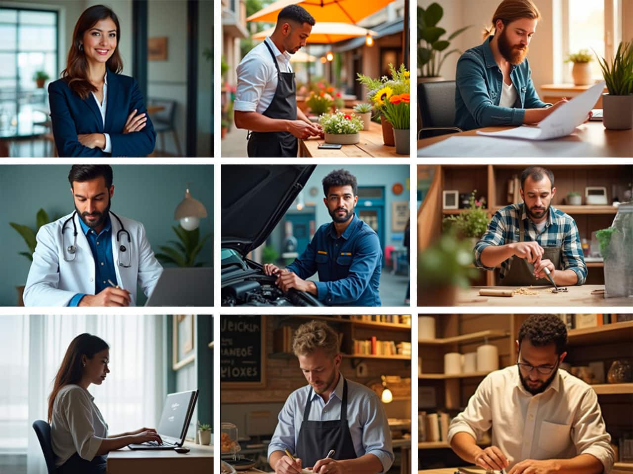 Profesionales con discapacidad trabajando en distintos sectores